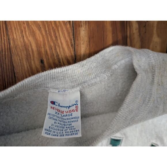 Vintage 90s Loyola University Chicago Champion Reverse Weave Gray Sweatshirt XXL - Picture 5 of 6